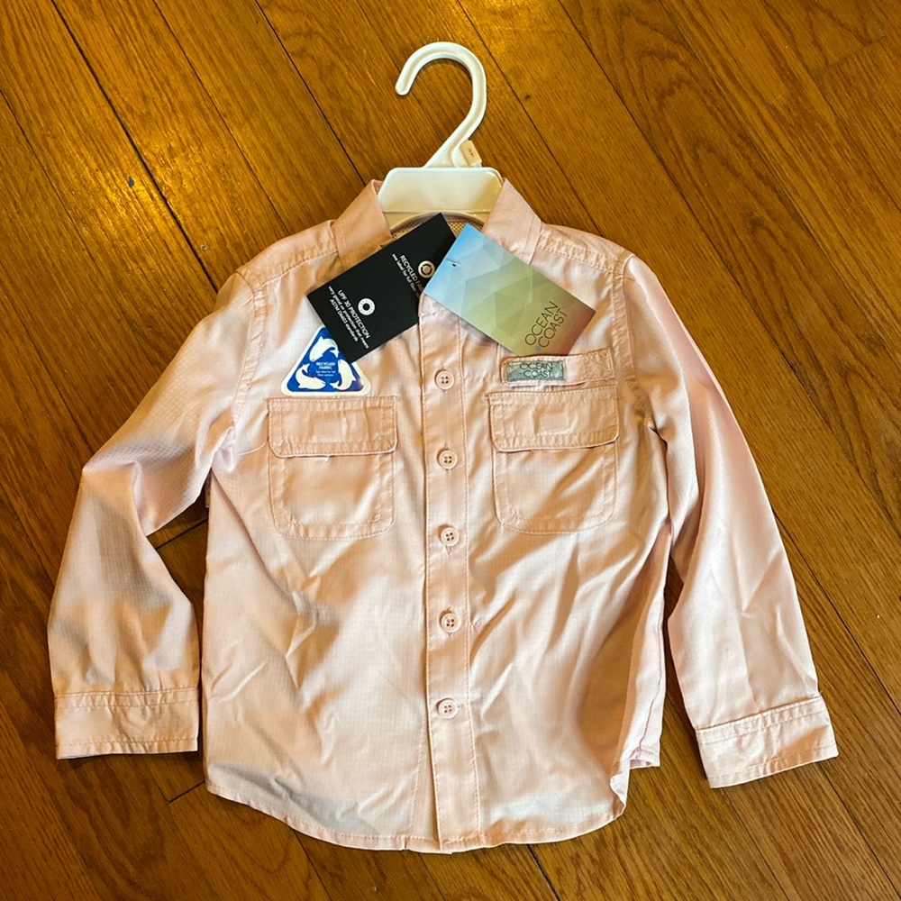 NWT Ocean + Coast Toddler Long Sleeve Fishing Shirt PFG